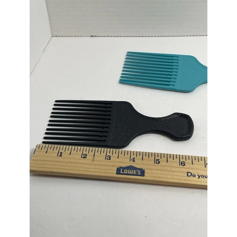 Goody 2 Hair Picks Plastic Comb Lift Black Teal Vintage
